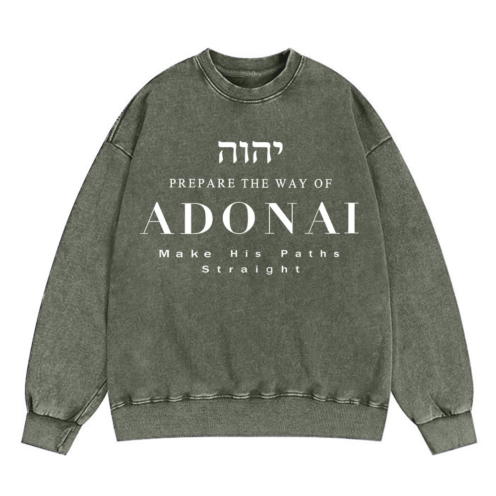 ADONAI Christian Washed Sweatshirt