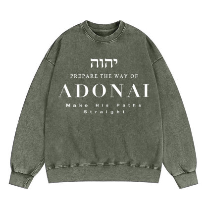 ADONAI Christian Washed Sweatshirt