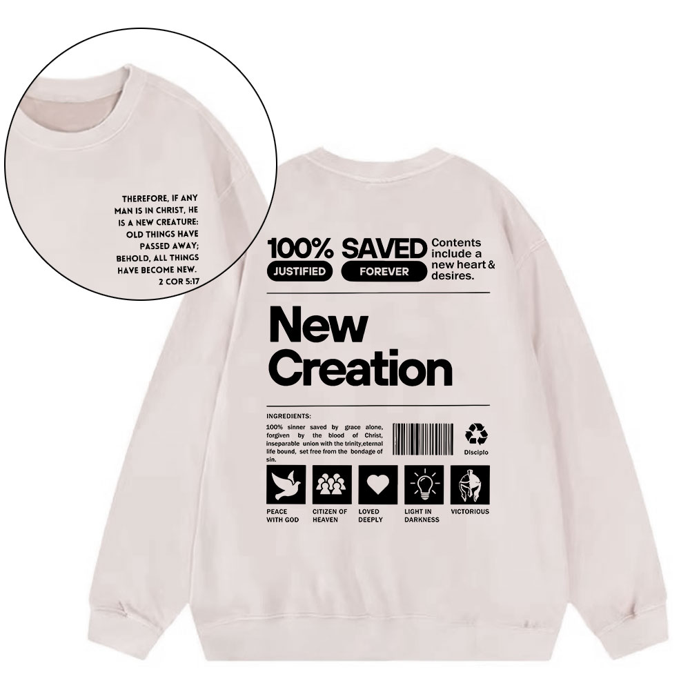 100% Saved Christian Washed Sweatshirt