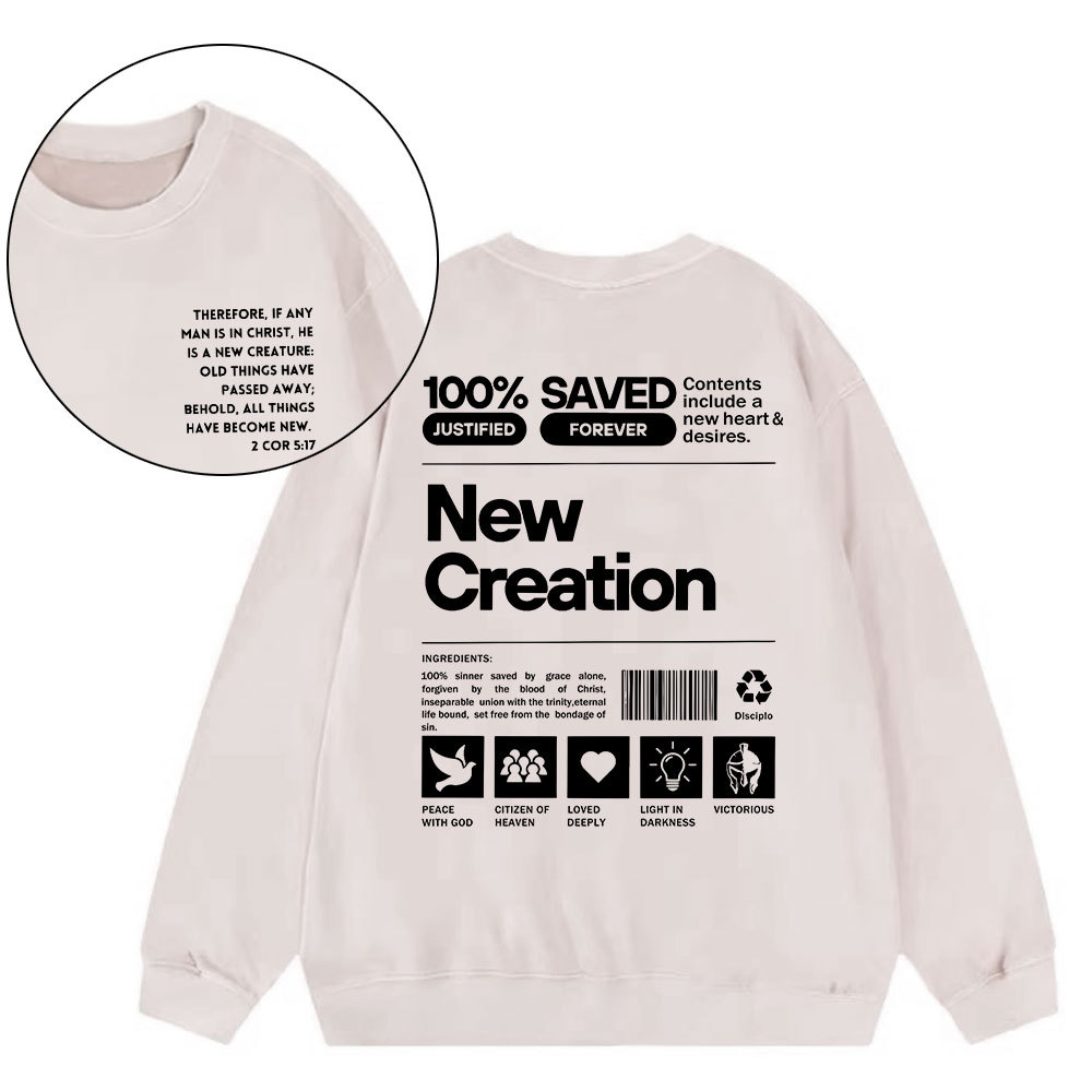 100% Saved Christian Washed Sweatshirt
