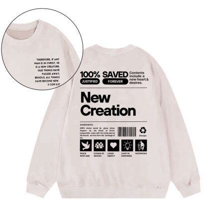 100% Saved Christian Washed Sweatshirt