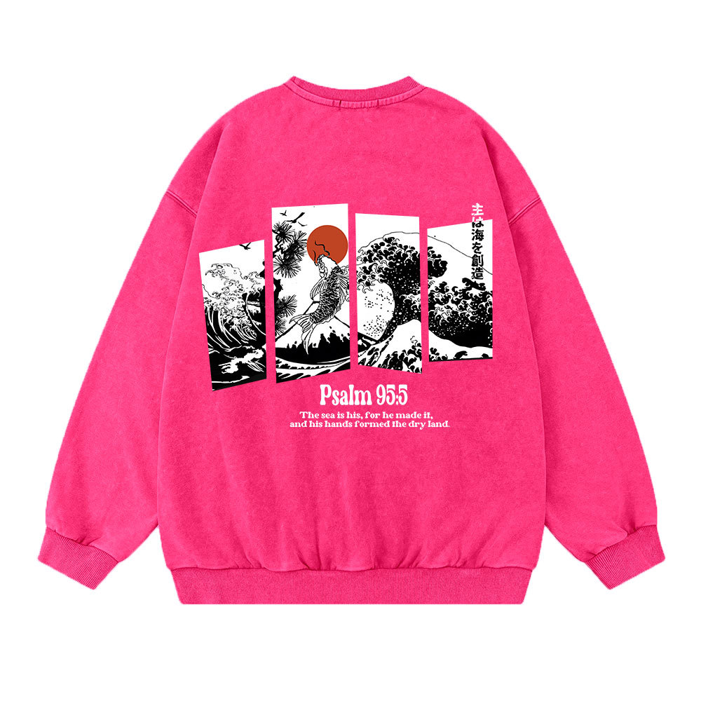 The Sea Is His Christian Washed Sweatshirt