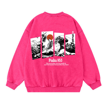 The Sea Is His Christian Washed Sweatshirt