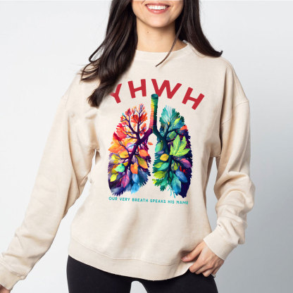YHWH Leaf Christian Washed Sweatshirt