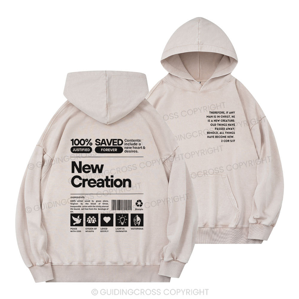 100% Saved Christian Washed Hoodie 