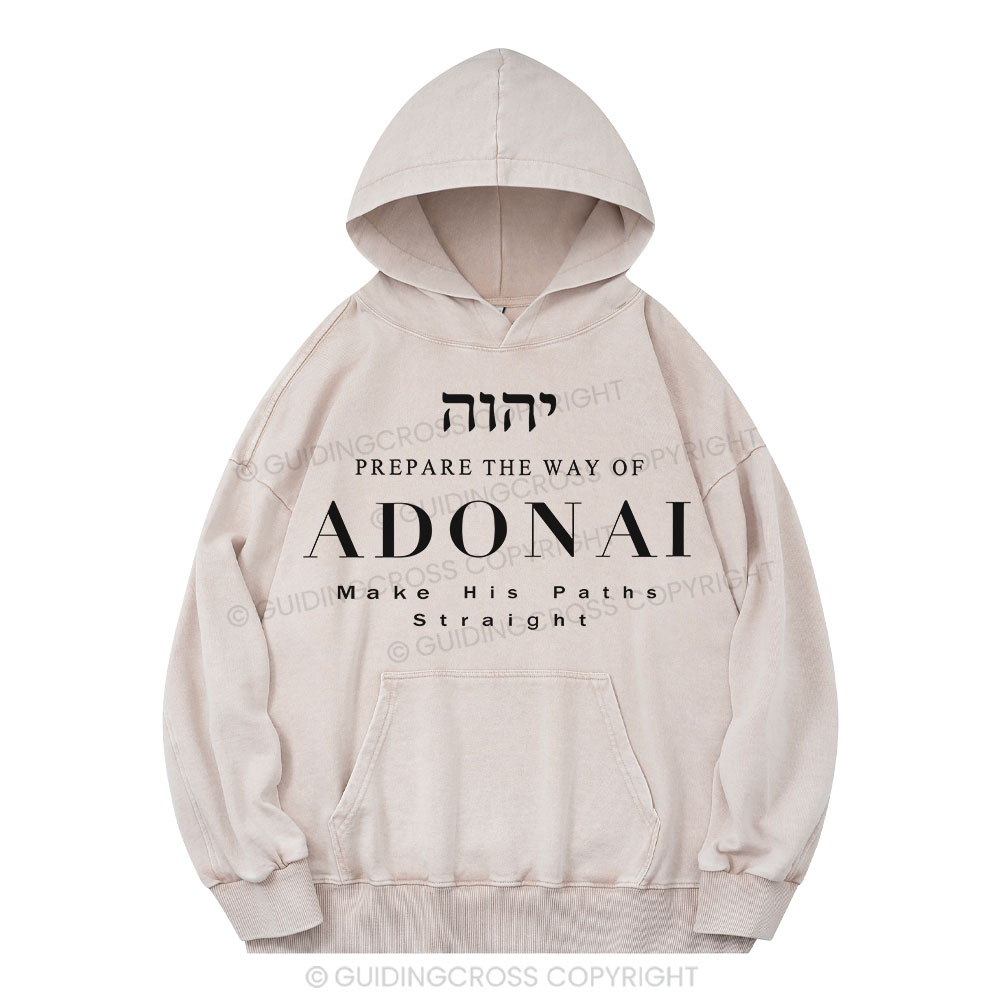 ADONAI Christian Washed Hoodie 