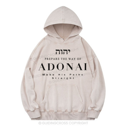 ADONAI Christian Washed Hoodie 