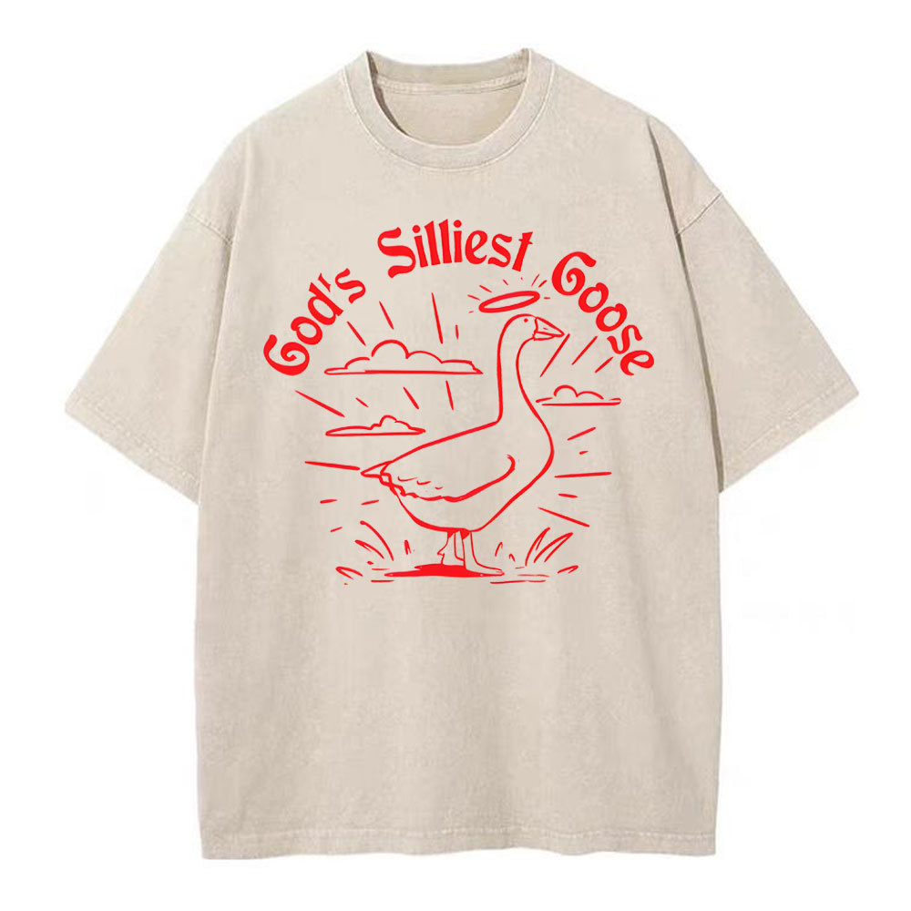 God's Silliest Goose Christian Washed T-Shirt