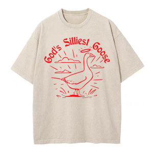 Image of God's Silliest Goose Christian Washed T-Shirt