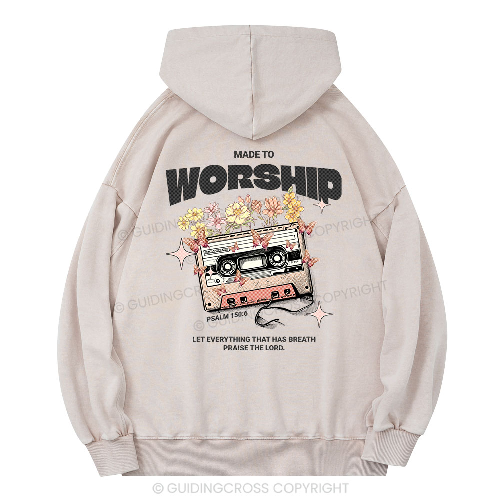 Made To Worship Christian Washed Hoodie 