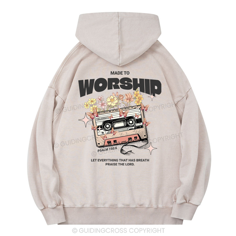 Made To Worship Christian Washed Hoodie 