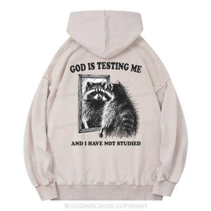 God Is Testing Me And I Have Not Studied Christian Washed Hoodie 