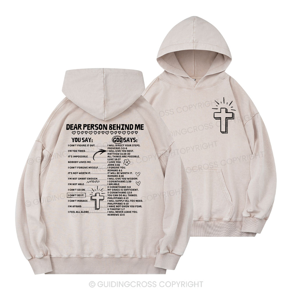 Dear Person Behind Me Christian Washed Hoodie