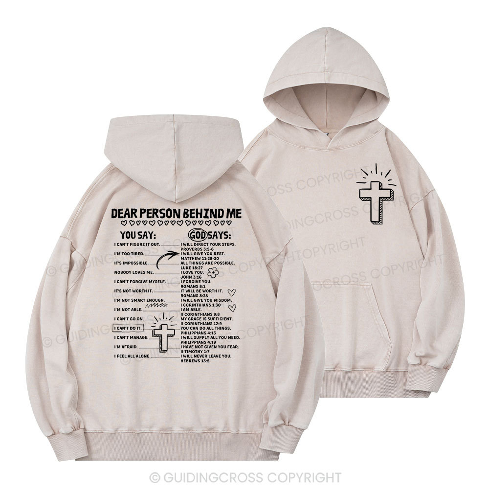 Dear Person Behind Me Christian Washed Hoodie