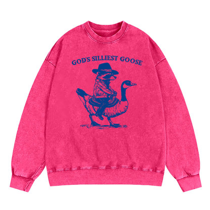 God's Silliest Goose Christian Washed Sweatshirt