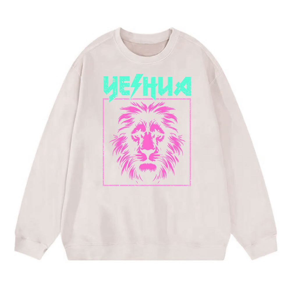 Yeshua Lion Christian Washed Sweatshirt