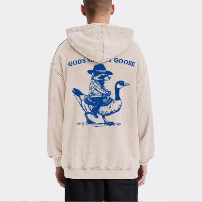 God's Silliest Goose Christian Washed Hoodie