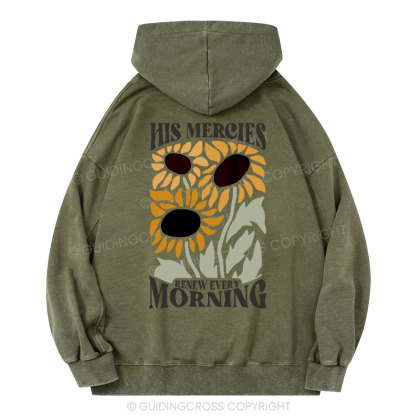 His Mercies Renew Every Morning Christian Washed Hoodie