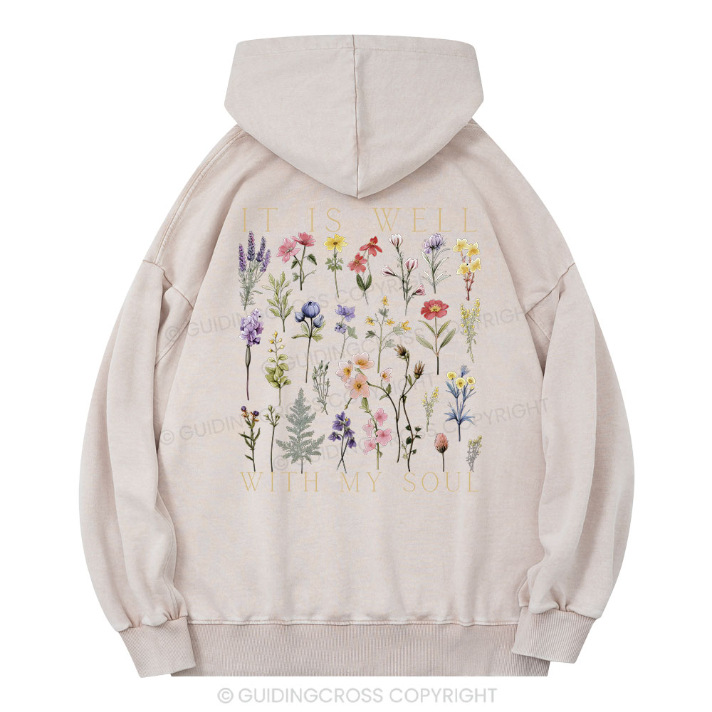 It Is Well With My Soul Christian Washed Hoodie