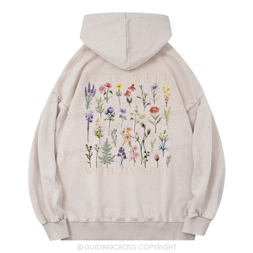 It Is Well With My Soul Christian Washed Hoodie