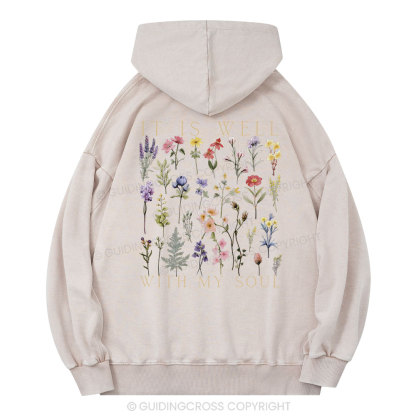 It Is Well With My Soul Christian Washed Hoodie