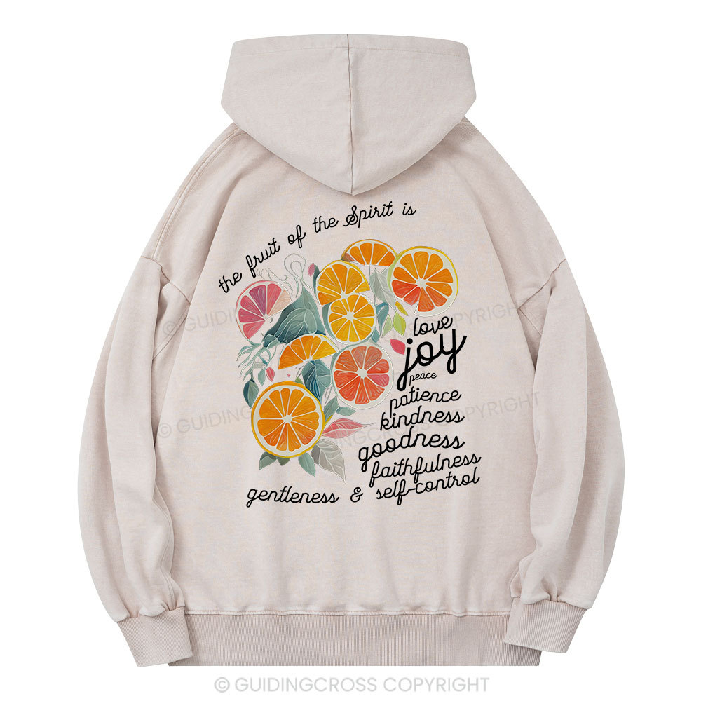 The Fruit Of The Spirit Is Love Christian Washed Hoodie