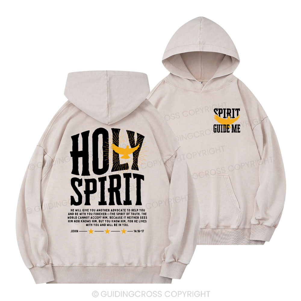 Spirit Guide Me Christian Washed Hoodie