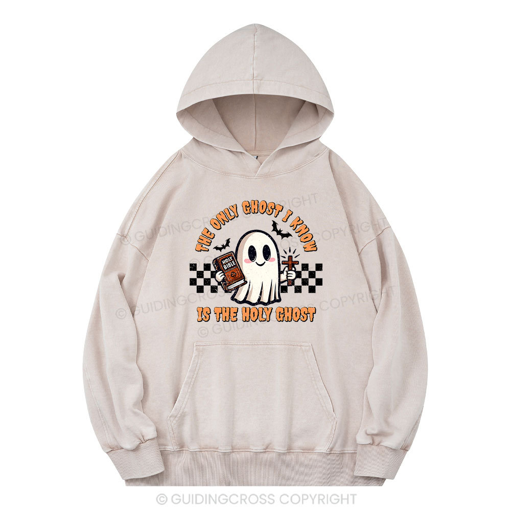 The Only Ghost I Know Is The Holy Ghost Christian Washed Hoodie