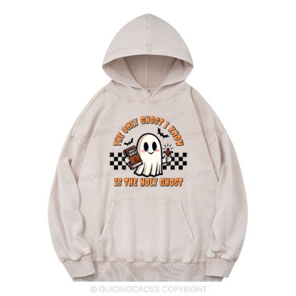 The Only Ghost I Know Is The Holy Ghost Christian Washed Hoodie