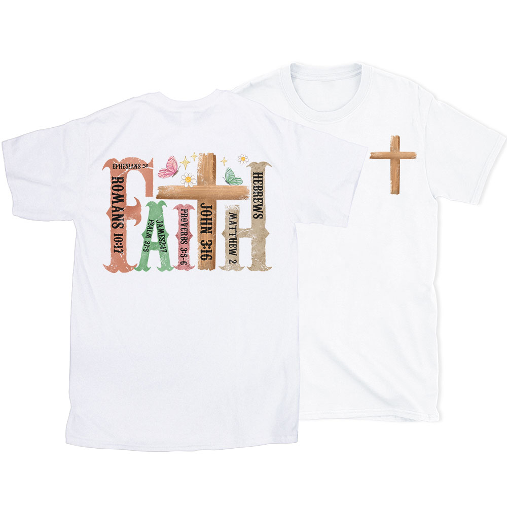 Retro Faith Cross Christian T-Shirt