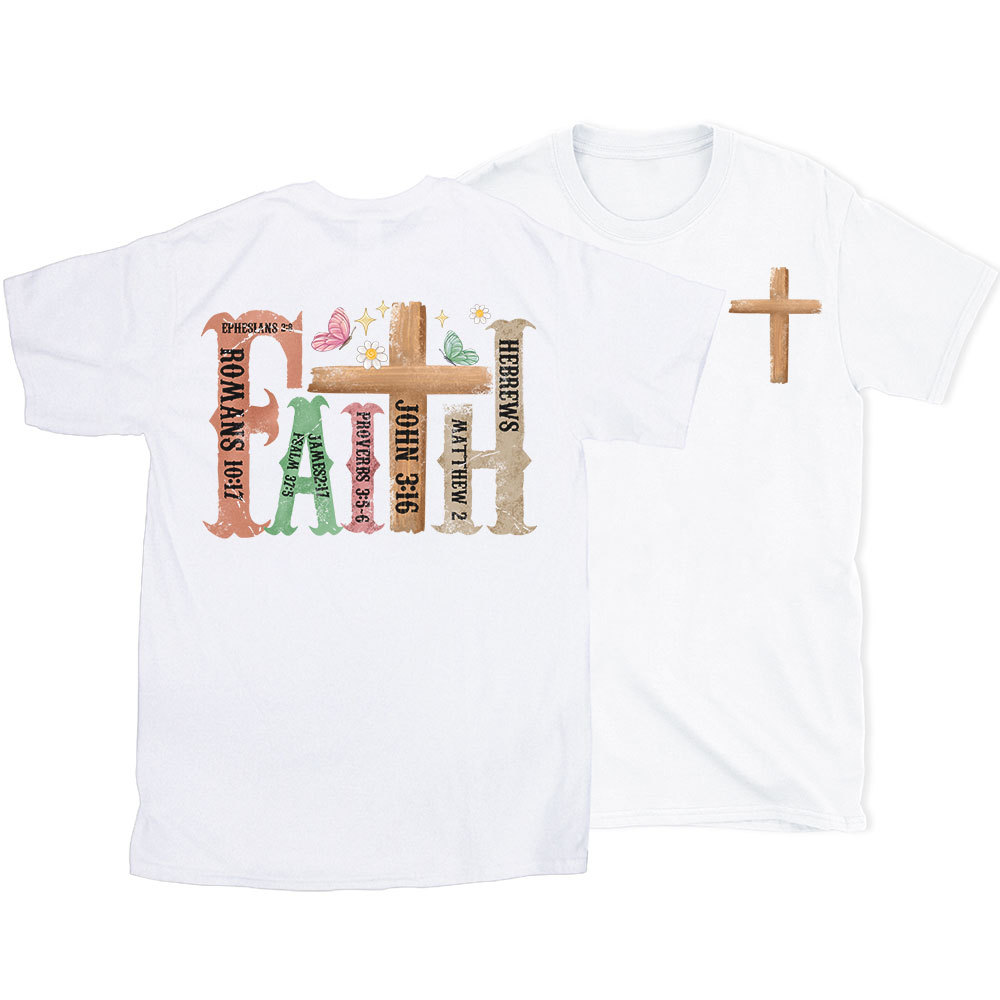 Retro Faith Cross Christian T-Shirt