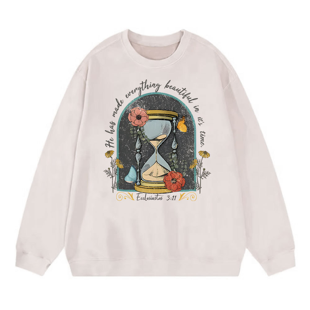 He Has Made Everything Beauty Christian Washed Sweatshirt Sale - GuidingCross