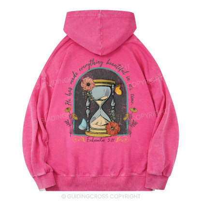 He Has Made Everything Beauty Christian Washed Hoodie