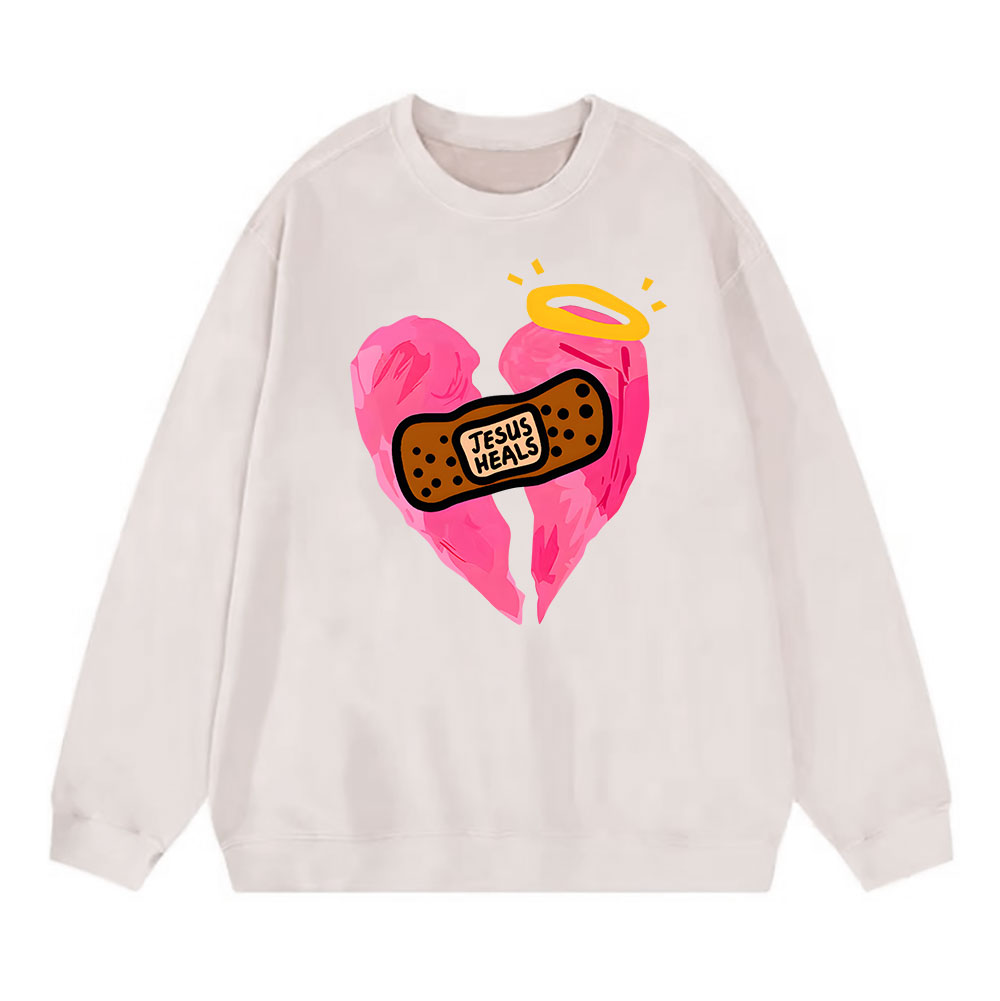 Jesus Heals Christian Washed Sweatshirt
