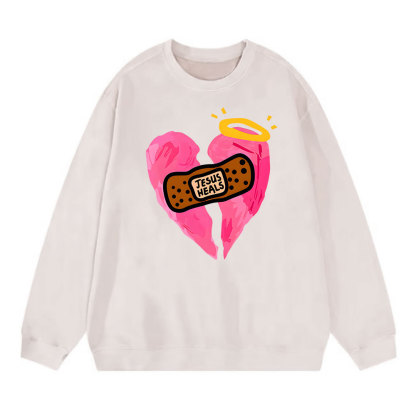 Jesus Heals Christian Washed Sweatshirt
