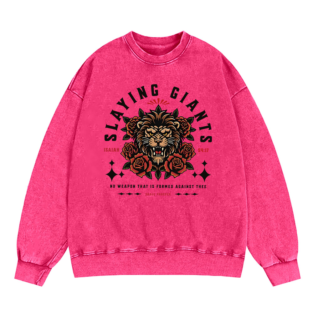 Slaying Giants Christian Washed Sweatshirt