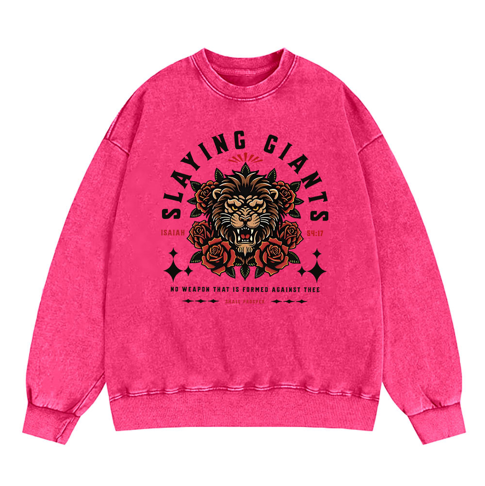 Slaying Giants Christian Washed Sweatshirt
