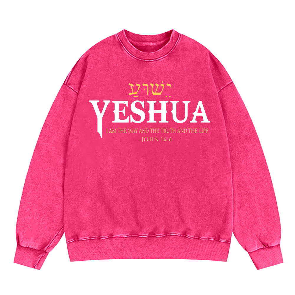 Yeshua Lion Christian Washed Sweatshirt Sale - GuidingCross