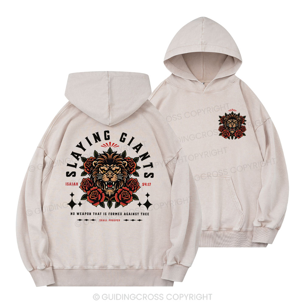 Slaying Giants Christian Washed Hoodie