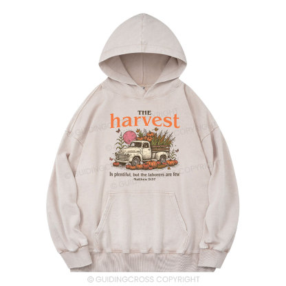 The Harvest Is Plentiful Christian Washed Hoodie