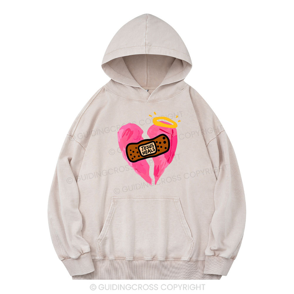 Jesus Heals Christian Washed Hoodie