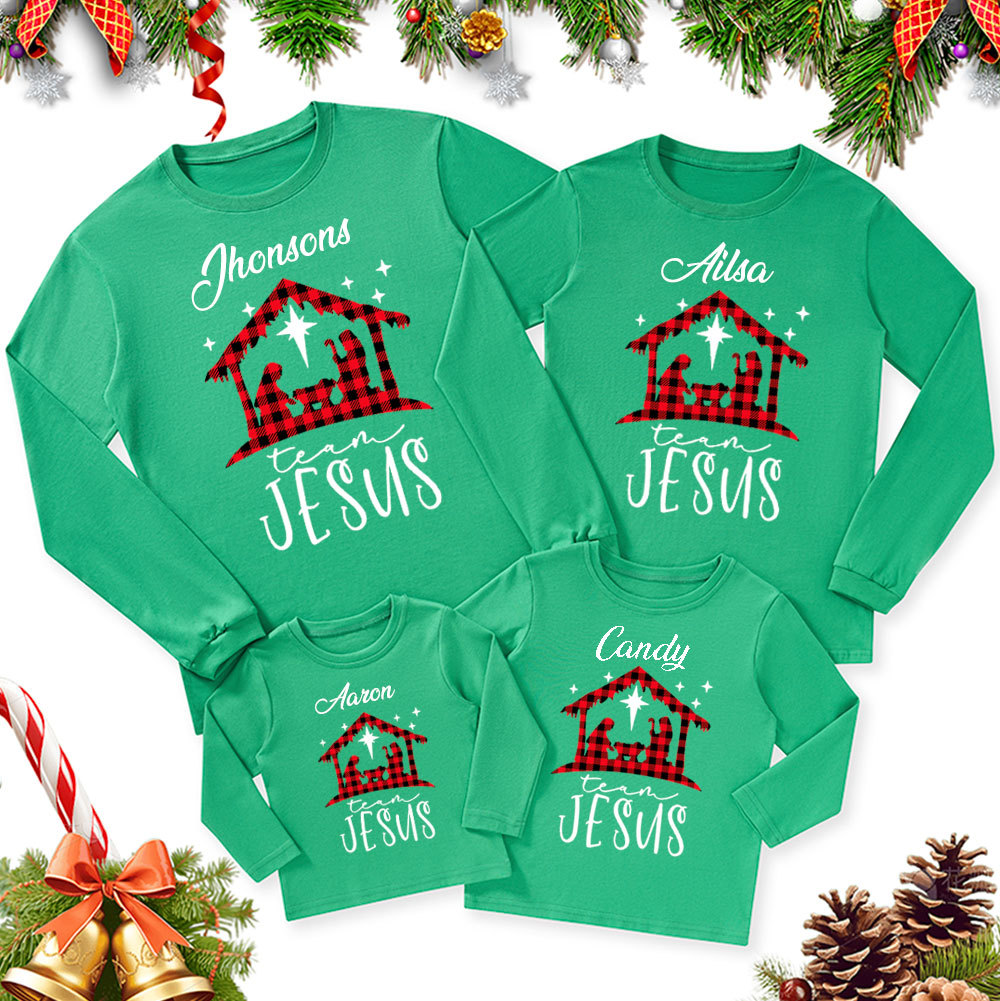 Sample Christmas Family Matching Long Sleeve T-Shirt Sale - GuidingCross