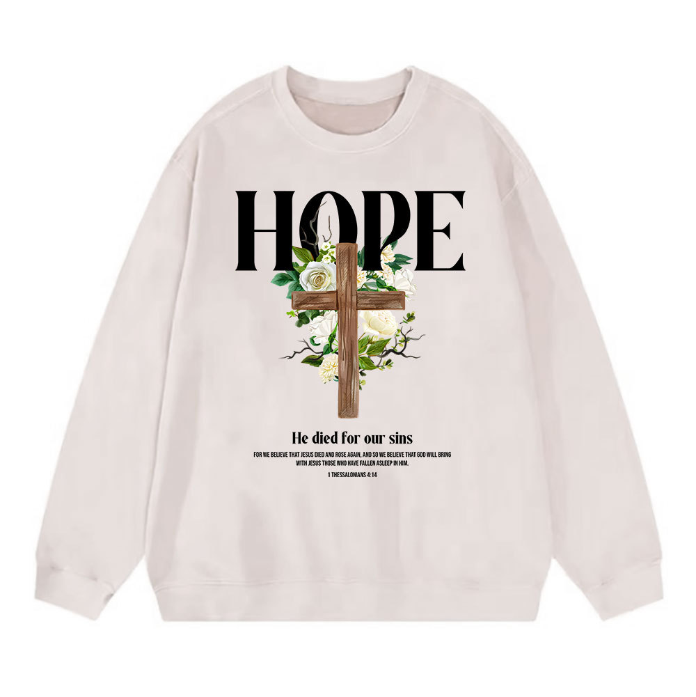 He Died For Our Sins Christian Washed Sweatshirt