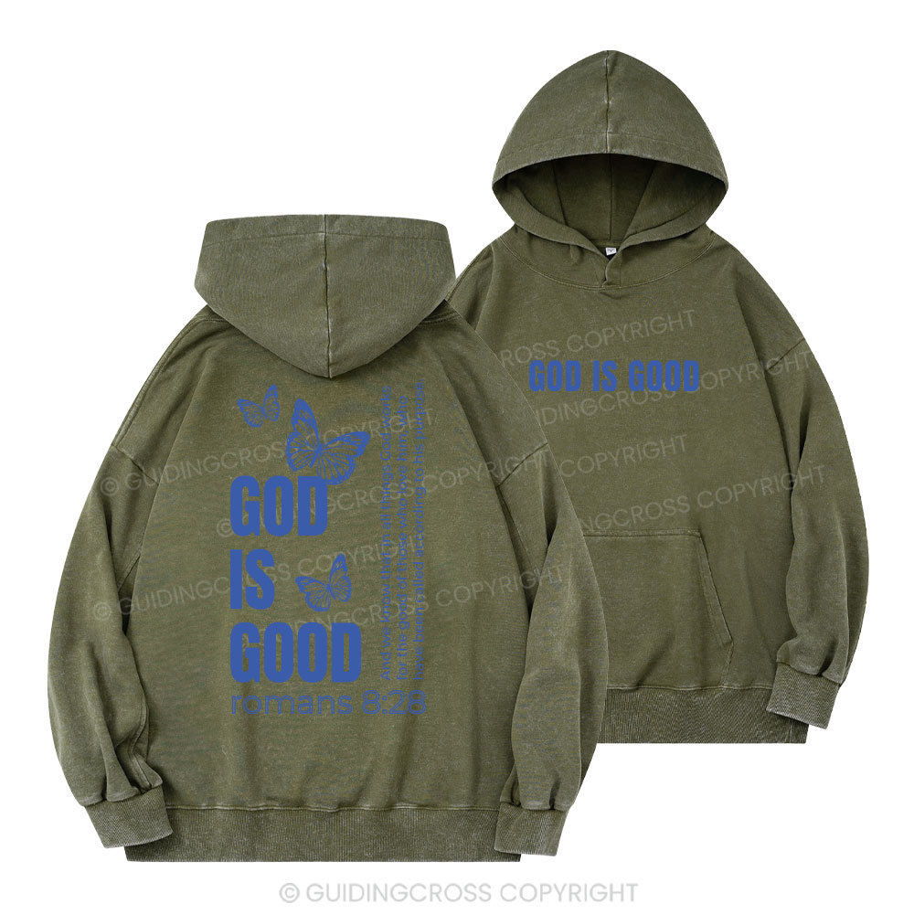 God Is Good Christian Washed Hoodie