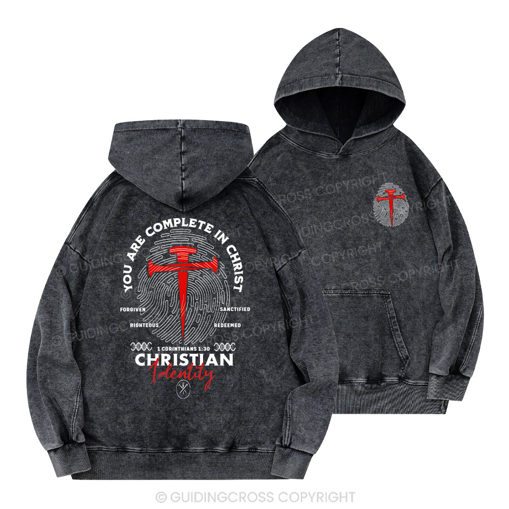 You Are Complete In Christ Christian Washed Hoodie