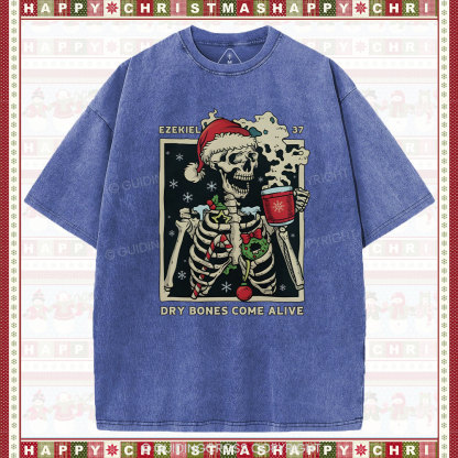 Dry Bones Come Alive Christmas Christian Washed T-Shirt