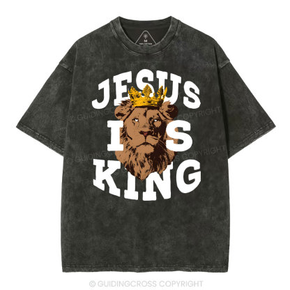 Jesus Is King Christian Washed T-Shirt