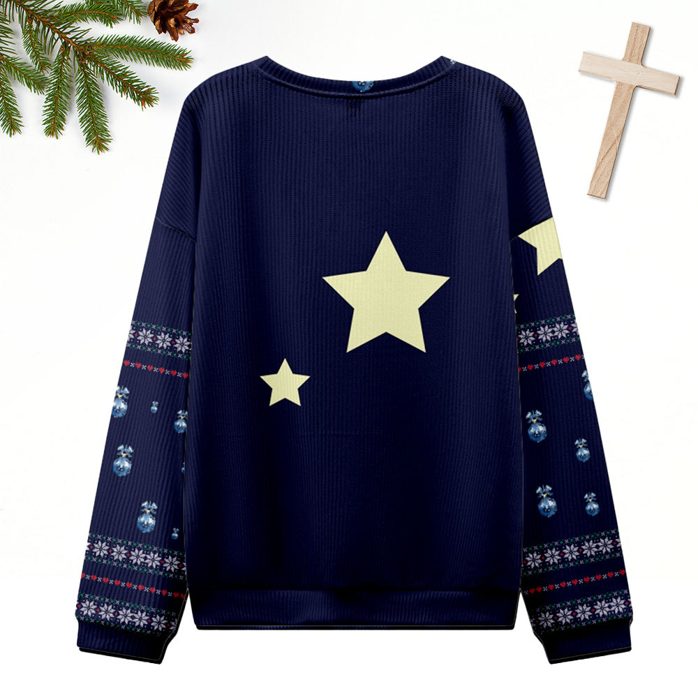 Happy Birthday Jesus Ugly Sweater Design Christmas Christian Sweatshirt