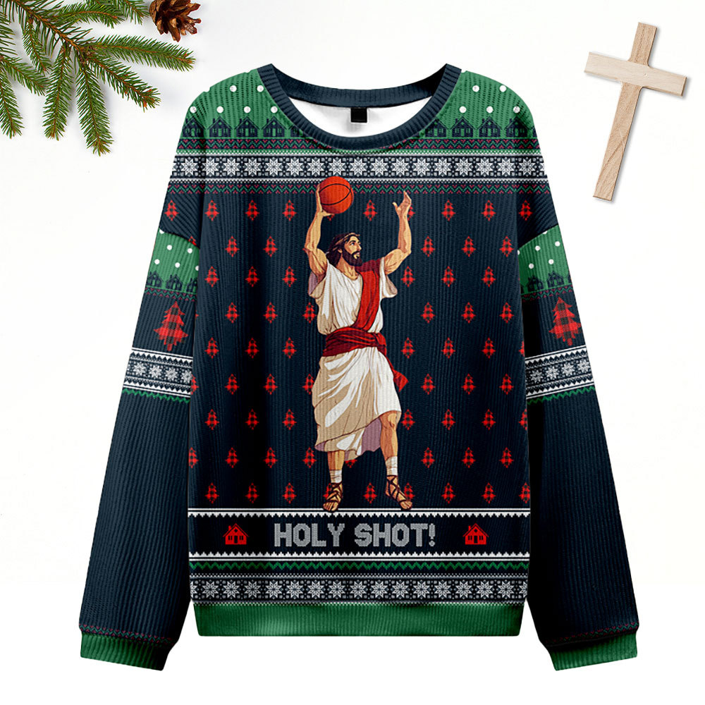 Jesus Is Rizzen Ugly Sweater Design Christmas Christian Sweatshirt