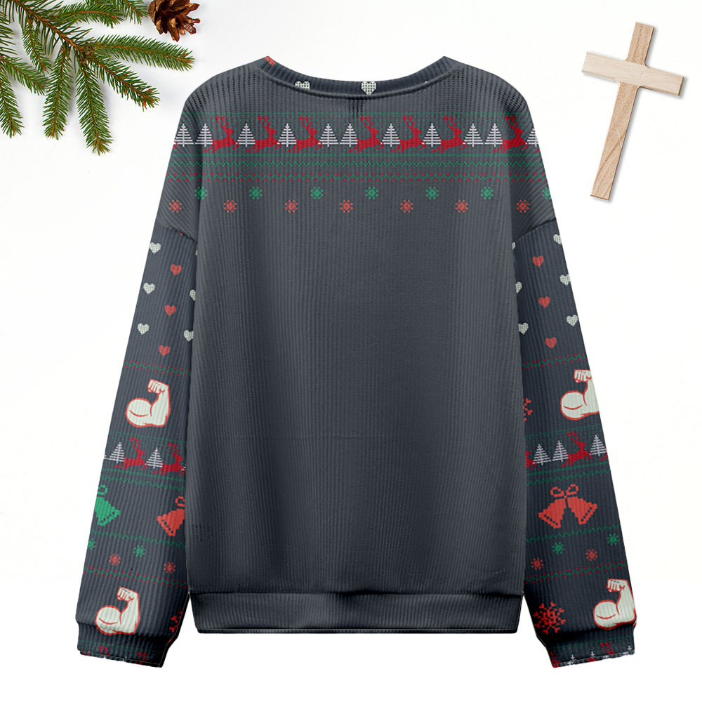 Jesus The Ultimate Deadlifter Ugly Sweater Design Christmas Christian Sweatshirt
